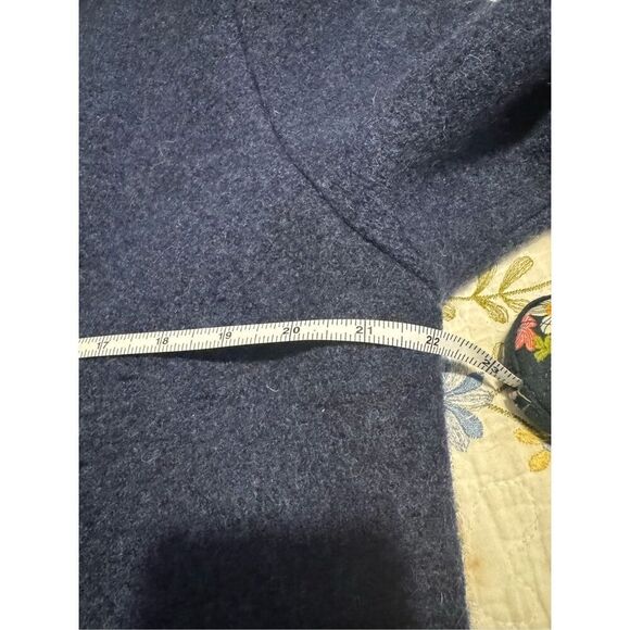L.L Bean 100% New wool blue button front sweater coat M - Picture 7 of 11